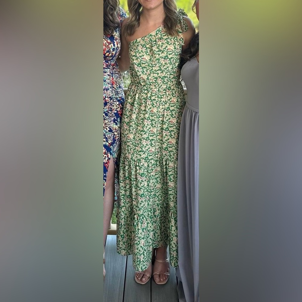 Floral one shoulder maxi dress
